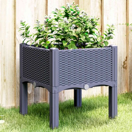 Jardinera con patas PP azul gris 40x40x42 cm en Macetas y jardineras | Comprar online en Foru.es