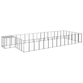 Perrera negra 26,62 m² acero de vidaXL, Casetas y cercados para perros - Ref: Foro24-3082217, Precio: 661,05 €, Descuento: %