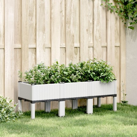 Jardinera con patas PP blanco 120x40x42 cm en Macetas y jardineras | Comprar online en Foru.es