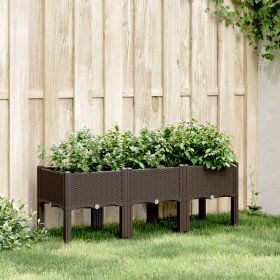 Jardinera con patas PP marrón 120x40x42 cm en Macetas y jardineras | Comprar online en Foru.es