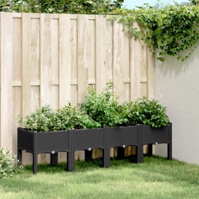 Jardinera con patas PP negro 160x40x42 cm en Macetas y jardineras | Comprar online en Foru.es