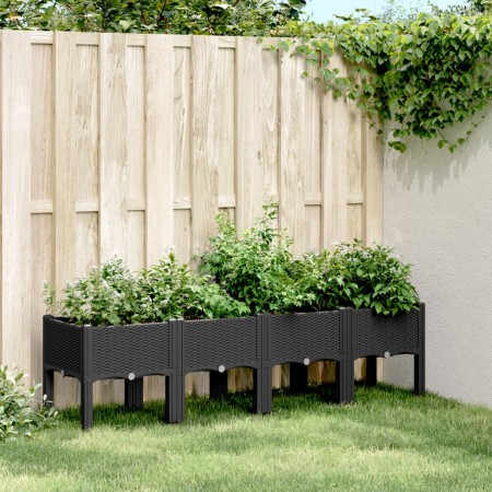 Jardinera con patas PP negro 160x40x42 cm en Macetas y jardineras | Comprar online en Foru.es