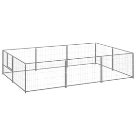 Perrera plateada 6 m² acero de vidaXL, Casetas y cercados para perros - Ref: Foro24-3082119, Precio: 154,30 €, Descuento: %