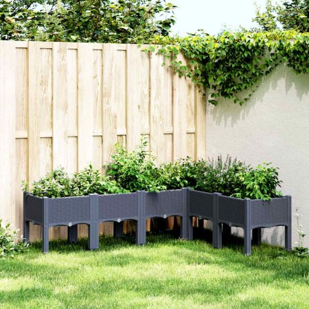 Jardinera con patas PP azul gris 160x120x42 cm en Macetas y jardineras | Comprar online en Foru.es