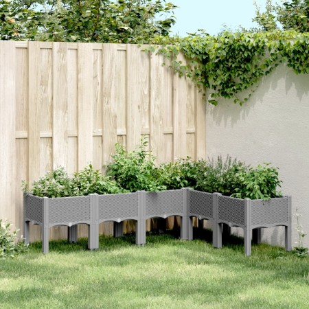 Jardinera con patas PP gris claro 160x120x42 cm en Macetas y jardineras | Comprar online en Foru.es