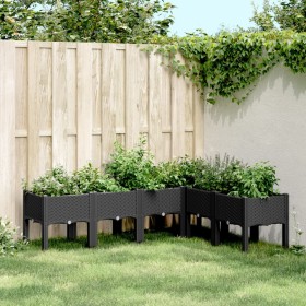 Jardinera con patas PP negro 160x120x42 cm en Macetas y jardineras | Comprar online en Foru.es