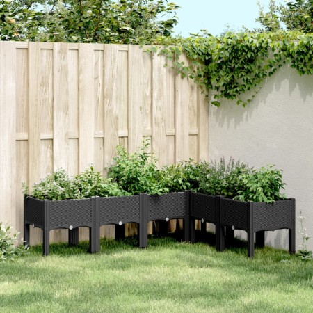 Jardinera con patas PP negro 160x120x42 cm en Macetas y jardineras | Comprar online en Foru.es