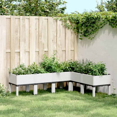 Jardinera con patas PP blanco 160x120x42 cm en Macetas y jardineras | Comprar online en Foru.es