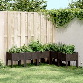 Jardinera con patas PP marrón 160x120x42 cm en Macetas y jardineras | Comprar online en Foru.es