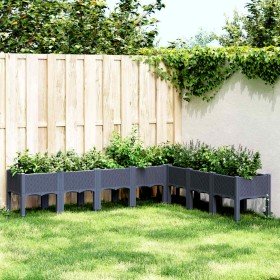 Jardinera con patas PP azul gris 200x160x42 cm en Macetas y jardineras | Comprar online en Foru.es