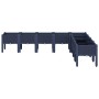 Jardinera con patas PP azul gris 200x160x42 cm en Macetas y jardineras | Comprar online en Foru.es