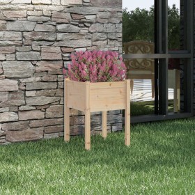 Jardinera de madera maciza de pino 50x50x70 cm de vidaXL, Maceteros y jardineras - Ref: Foro24-810799, Precio: 32,57 €, Descu...