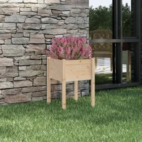 Jardinera de madera maciza de pino 50x50x70 cm de vidaXL, Maceteros y jardineras - Ref: Foro24-810799, Precio: 32,11 €, Descu...
