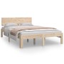 Estructura de cama madera maciza 120x190 cm de vidaXL, Camas y somieres - Ref: Foro24-810465, Precio: 112,58 €, Descuento: %