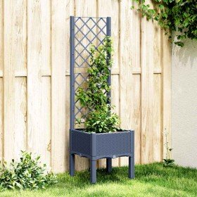 Jardinera con enrejado PP azul gris 40x40x142 cm en Macetas y jardineras | Comprar online en Foru.es