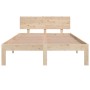 Estructura de cama madera maciza 120x190 cm de vidaXL, Camas y somieres - Ref: Foro24-810465, Precio: 112,58 €, Descuento: %