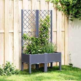Jardinera con enrejado PP azul gris 80x40x142 cm en Macetas y jardineras | Comprar online en Foru.es