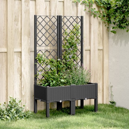 Jardinera con enrejado PP negro 80x40x142 cm en Macetas y jardineras | Comprar online en Foru.es