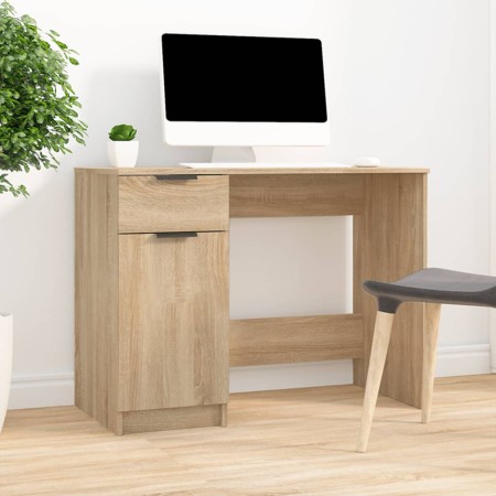 Escritorio madera contrachapada color roble Sonoma 100x50x75 cm de vidaXL, Escritorios - Ref: Foro24-811496, Precio: 115,31 €...