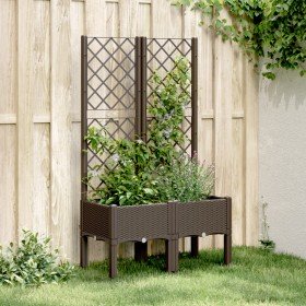 Jardinera con enrejado PP marrón 80x40x142 cm en Macetas y jardineras | Comprar online en Foru.es