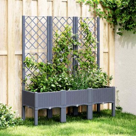 Jardinera con enrejado PP azul gris 120x40x142 cm en Macetas y jardineras | Comprar online en Foru.es