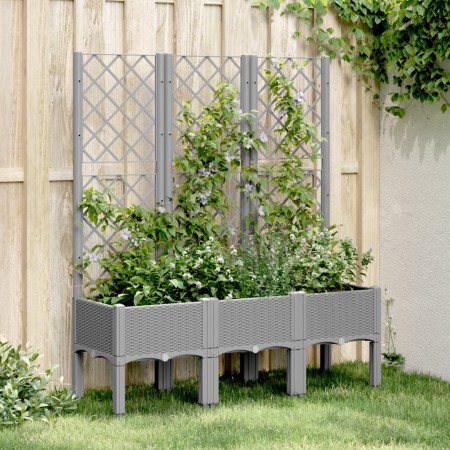Jardinera con enrejado PP gris claro 120x40x142 cm en Macetas y jardineras | Comprar online en Foru.es