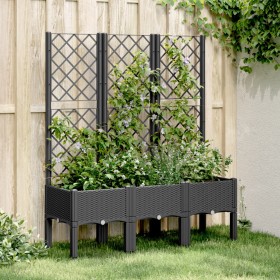 Jardinera con enrejado PP negro 120x40x142 cm en Macetas y jardineras | Comprar online en Foru.es