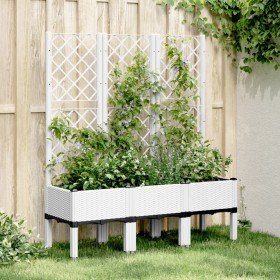 Jardinera con enrejado PP blanco 120x40x142 cm en Macetas y jardineras | Comprar online en Foru.es