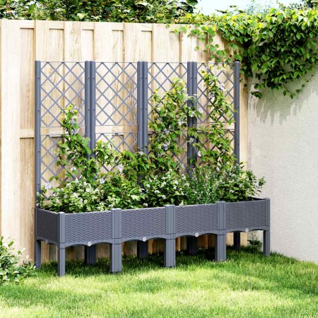 Jardinera con enrejado PP azul gris 160x40x142 cm en Macetas y jardineras | Comprar online en Foru.es