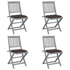 Sillas de jardín plegables 4 uds cojines madera maciza acacia en Sillas de jardín | Comprar online en Foru.es