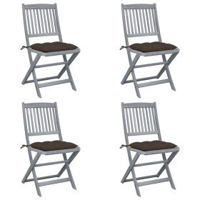 Sillas de jardín plegables 4 uds cojines madera maciza acacia en Sillas de jardín | Comprar online en Foru.es