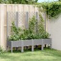 Jardinera con enrejado PP gris claro 160x40x142 cm en Macetas y jardineras | Comprar online en Foru.es
