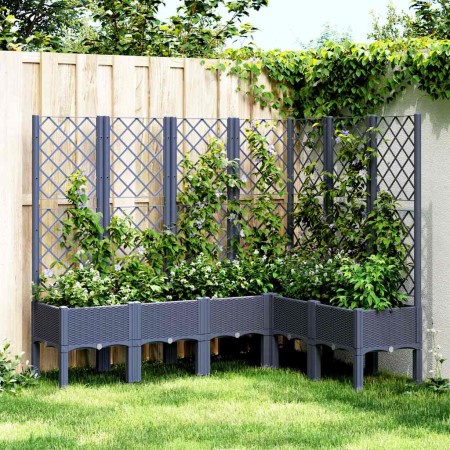 Jardinera con enrejado PP azul gris 160x120x142 cm en Macetas y jardineras | Comprar online en Foru.es