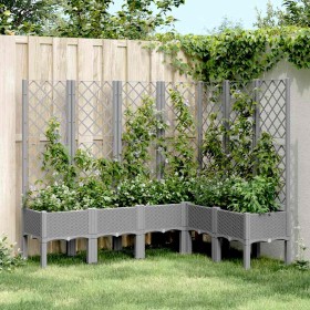 Jardinera con enrejado PP gris claro 160x120x142 cm en Macetas y jardineras | Comprar online en Foru.es