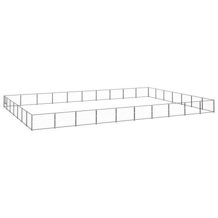 Perrera acero 70 m² negra de vidaXL, Casetas y cercados para perros - Ref: Foro24-3082182, Precio: 583,04 €, Descuento: %