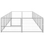 Perrera plateada 12 m² acero de vidaXL, Casetas y cercados para perros - Ref: Foro24-3082122, Precio: 263,70 €, Descuento: %