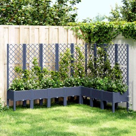 Jardinera con enrejado PP azul gris 200x160x142 cm en Macetas y jardineras | Comprar online en Foru.es