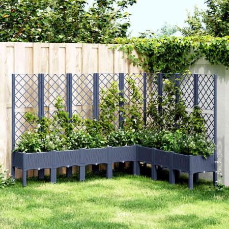 Jardinera con enrejado PP azul gris 200x160x142 cm en Macetas y jardineras | Comprar online en Foru.es