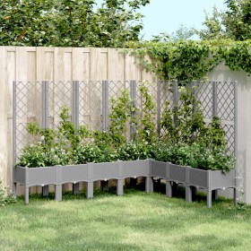 Jardinera con enrejado PP gris claro 200x160x142 cm en Macetas y jardineras | Comprar online en Foru.es