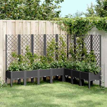 Jardinera con enrejado PP negro 200x160x142 cm en Macetas y jardineras | Comprar online en Foru.es