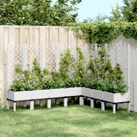 Jardinera con enrejado PP blanco 200x160x142 cm en Macetas y jardineras | Comprar online en Foru.es