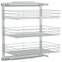 Cesta de cocina extraíble 3 niveles plateada 47x35x56 cm de vidaXL, Contenedores para utensilios de cocina - Ref: Foro24-5097...