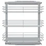 Cesta de cocina extraíble 3 niveles plateada 47x35x56 cm de vidaXL, Contenedores para utensilios de cocina - Ref: Foro24-5097...