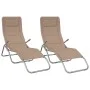 Klappbare Sonnenliege 2 Stück Textilene Stahl mit Taupe-Beschichtung von vidaXL, Liegen - Ref: Foro24-360174, Preis: 167,46 €...