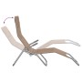 Tumbona plegable 2 uds textilene acero con recubrimiento taupe de vidaXL, Tumbonas - Ref: Foro24-360174, Precio: 157,77 €, De...