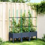 Jardinera con enrejado PP azul gris 120x40x142,5 cm en Macetas y jardineras | Comprar online en Foru.es