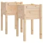 Jardineras 2 uds madera maciza de pino 40x40x70 cm de vidaXL, Maceteros y jardineras - Ref: Foro24-810790, Precio: 46,56 €, D...