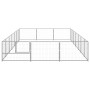 Perrera plateada 21 m² acero de vidaXL, Casetas y cercados para perros - Ref: Foro24-3082139, Precio: 327,60 €, Descuento: %