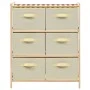 Estantería de almacenaje 6 cestas de tela madera de cedro beige de vidaXL, Taquillas y armarios de almacenamiento - Ref: Foro...