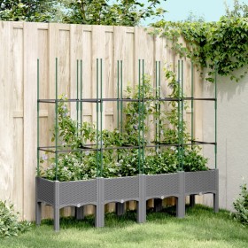 Jardinera con enrejado PP gris claro 160x40x142,5 cm en Macetas y jardineras | Comprar online en Foru.es